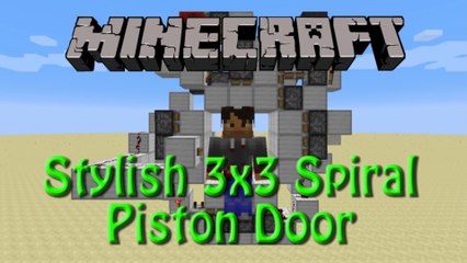 Minecraft: Stylish 3x3 Spiral Piston Door Tutorial featuring a Downward Double Piston Extender