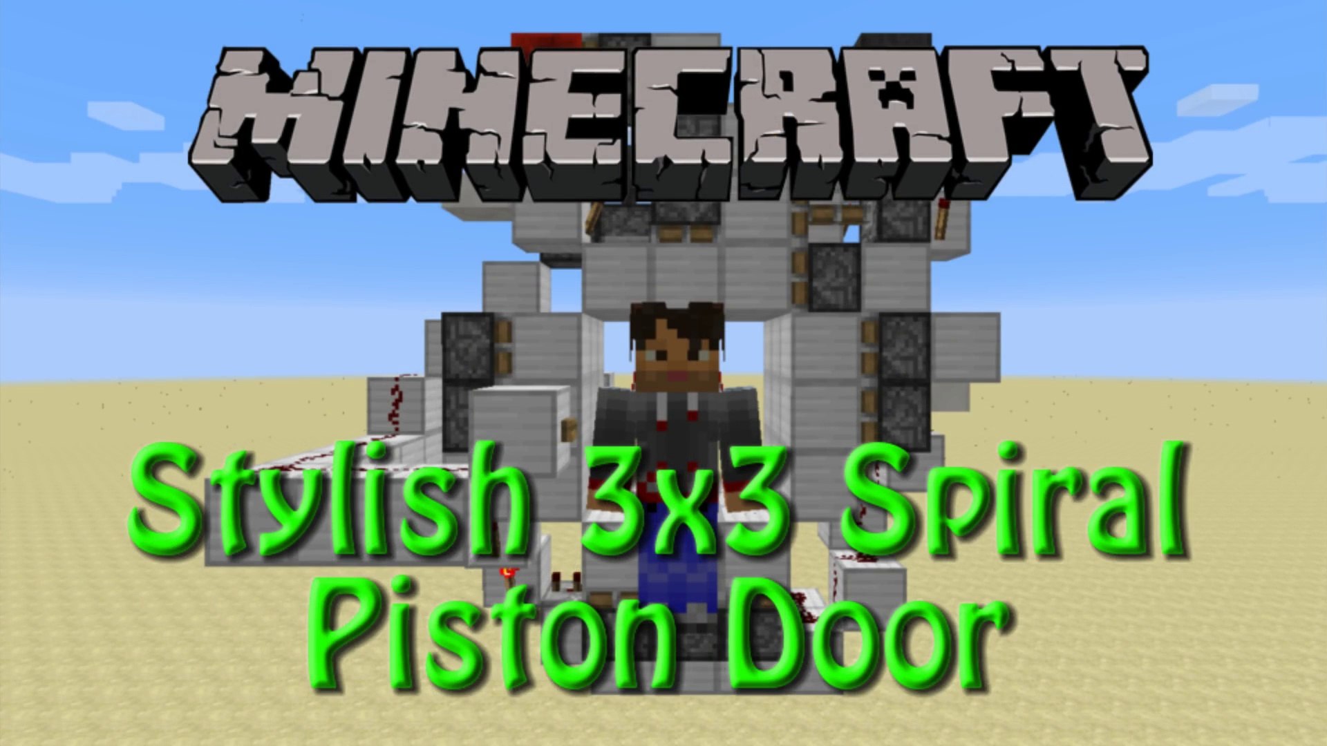 Minecraft: Stylish 3x3 Spiral Piston Door Tutorial featuring a Downward  Double Piston Extender - video Dailymotion