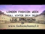 LONDON FASHION WEEK FALL WINTER 2014-2015 LIVE ON FASHION CHANNEL