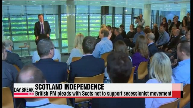 Cameron pleads to Scots not to secede from UK