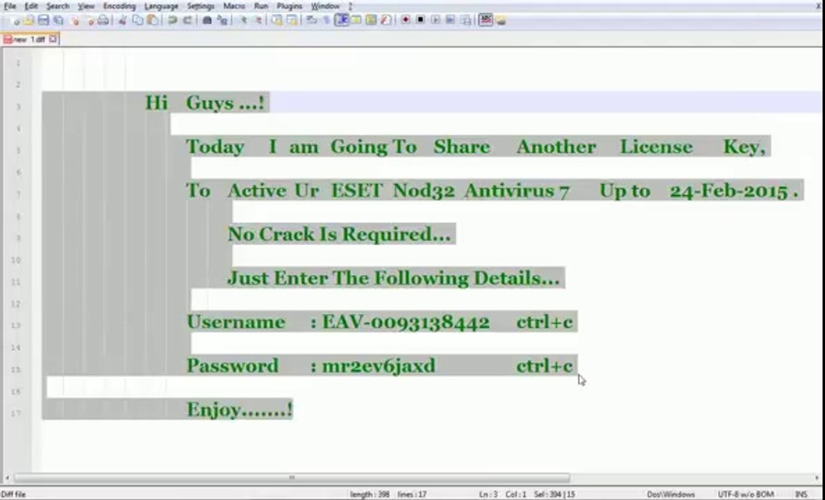 Eset Nod32 Antivirus 7 Activation Key Feb 2015 With Username And Password