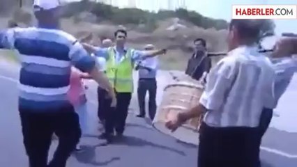 Trakya'da Trafik Polisi Yol Kenarında Çiftetelli Oynadı