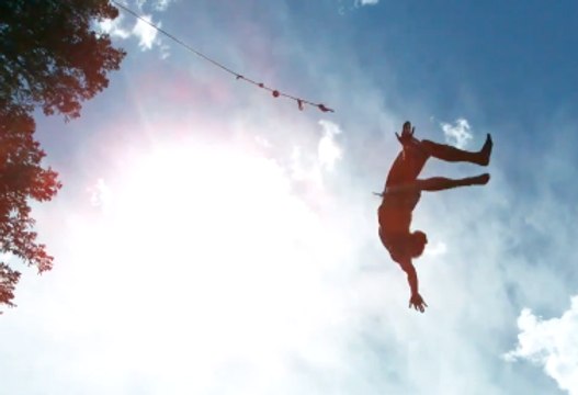 Devin SuperTramp - 50 Foot Rope Swing Into Lake! - Swing Rope