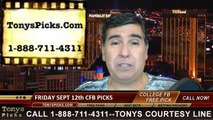 Friday College Football Betting Previews Picks Point Spread Odds Predictions 9-12-2014