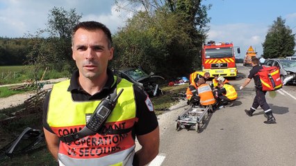 DEUX BLESSES DANS UNE COLLISION FRONTALE  A PENNESIERES