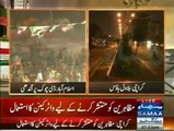 Teachers attacked by water canon & batons by police near Bilawal House Karachi