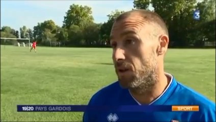 Avant-match Nîmes Brest du 12 09 2014 reportage sur Mathieu Michel