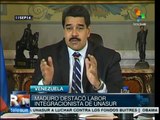 Maduro destacó labor integracionista de Unasur