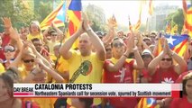 Catalonians in Spain call for secession vote, spurred by Scottish movement