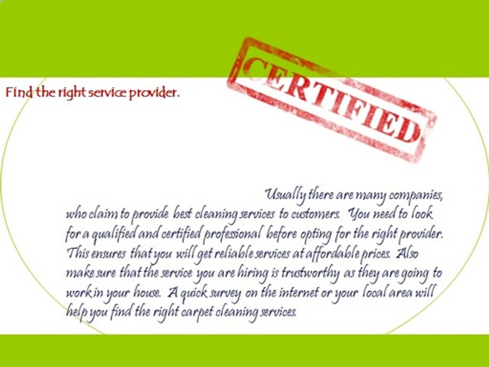 Need For Carpet Cleaning Services