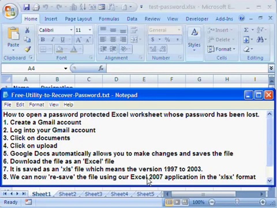Open password protected Excel-worksheet - lost password - YouTube