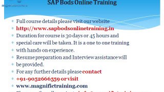 Sap bods online tutorial in Hyderabad