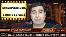 Oklahoma St Cowboys vs. Texas San Antonio Roadrunners Pick Prediction NCAA College Football Odds Preview 9-13-2014