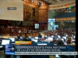 Posterga Quito debate sobre ley de seguridad social y pensiones