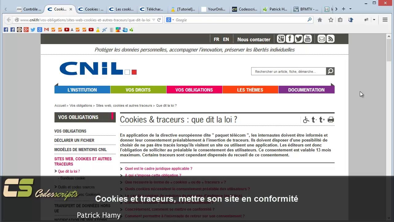 Tutoriel vidéo : Cookies et traceurs, mettre son site en conformité CNIL