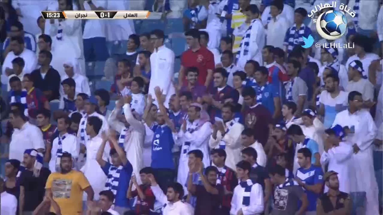 هدف ناصر الشمراني الاول مباراة #الهلال_نجران | دوري عبداللطيف جميل 2015 | HD