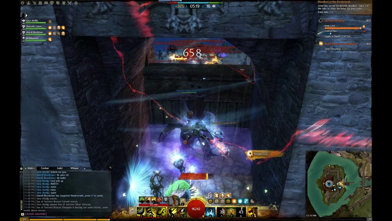 Whirling Defense on gate