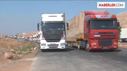 Suriye sınırında tır kuyruğu -
