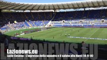 Lazio-Cesena - L'ingresso della squadra e il saluto alla Nord (14-9-14)