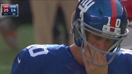 Eli Manning intercepted by Foote