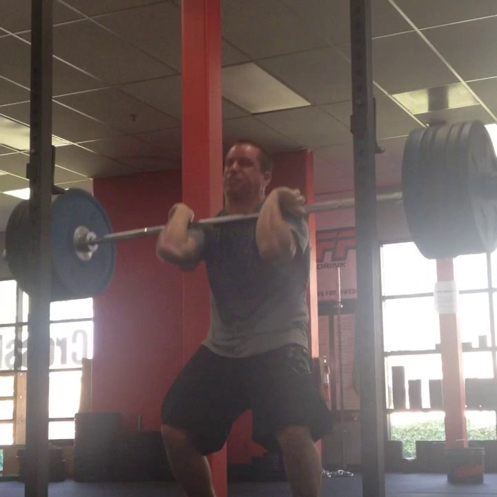 9/12- front squat, heavy double. 255 lbs.