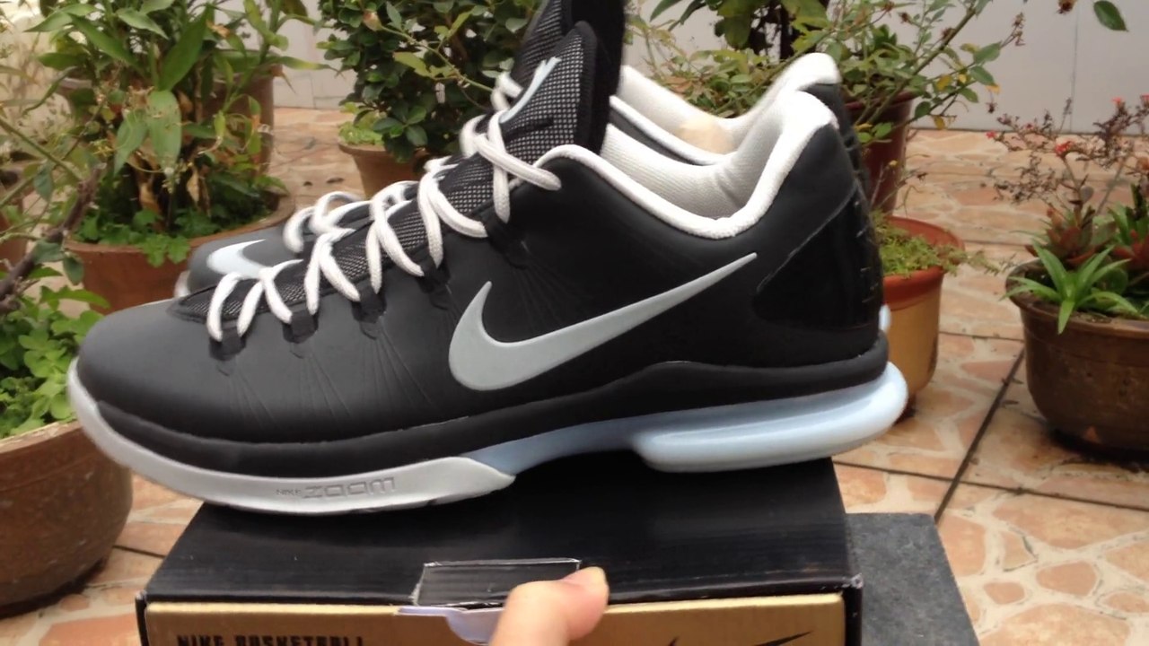 Nike Zoom Kevin Durant KD V Elite Low Basketball Shoes Black Grey Review www.kicksgrid1.ru