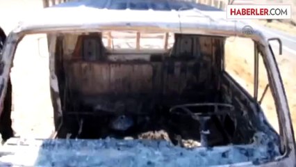 Teröristler araç yaktı -