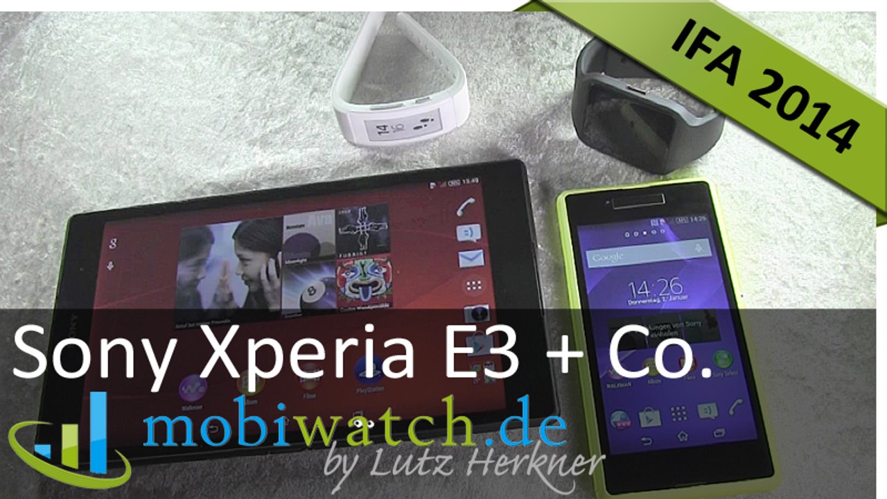 Sony Xperia E3, Z3 Tablet Compact, SmartWatch 3, Smart Band Talk
