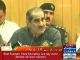 Best Example: Keep Educating, one day worst illiterate will learn basic manners. Well Done PTI