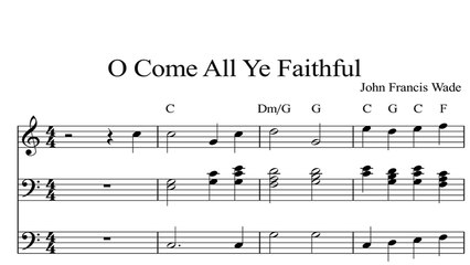 O Come All Ye Faithful: DIGITAL SHEET MUSIC Piano Organ & Keyboard Book 1