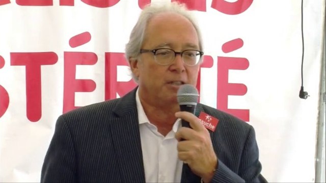 Christian Picquet devant les jeunes socialistes contre l'austérité