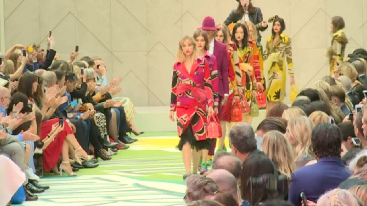 Kate Moss and Cara Delevingne arrive at Burberry