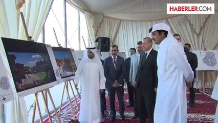 Erdoğan, Katar Emiri Şeyh Temim ile Türk çarşısının temelini attı -