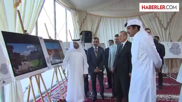 Erdoğan, Katar Emiri Şeyh Temim ile Türk çarşısının temelini attı -