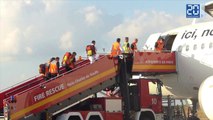 Interventions des pompiers sur un A320