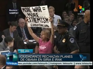 Irrumpen en Senado de EEUU y exigen detener planes contra Irak y Siria