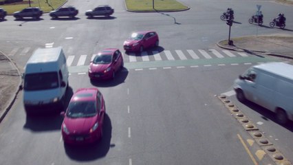 So Artistic trafic mixing cars and walkers!  RUSH HOUR