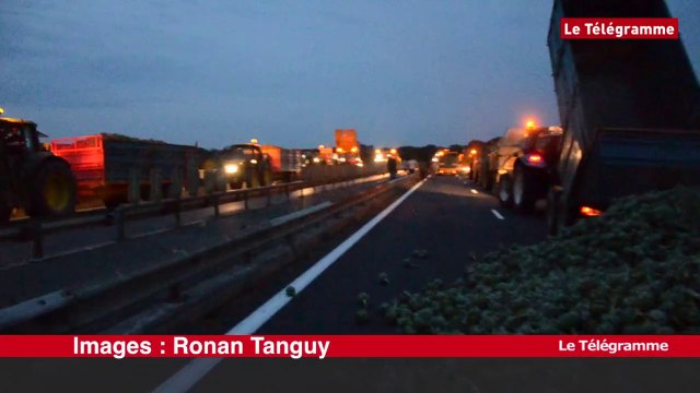 Morlaix. Les légumiers en colère bloquent la RN12