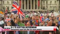 D-2 to Scottish referendum, secessionists reject UK offer