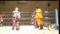 The Great Sasuke, Brahman Shu & Brahman Kei vs. Yapper Man 1, Yapper Man 2 & Yapper Man 3 (Michinoku Pro)