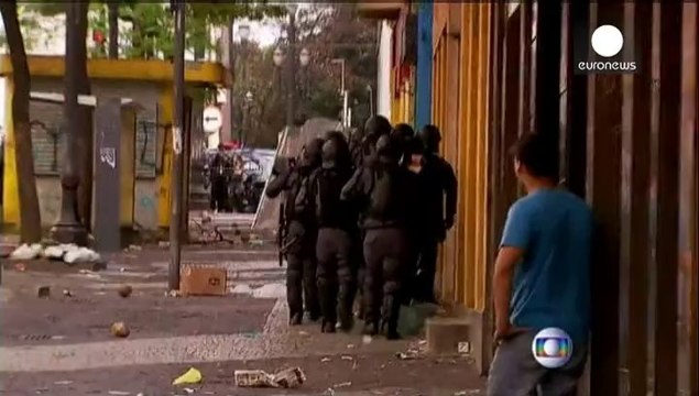 درگیری پلیس برزیل با بی خانمان ها در سائوپائلو