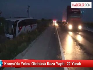 Konya'da Kontrolden Çıkan Otobüs Az Daha Devriliyordu: 22 Yaralı