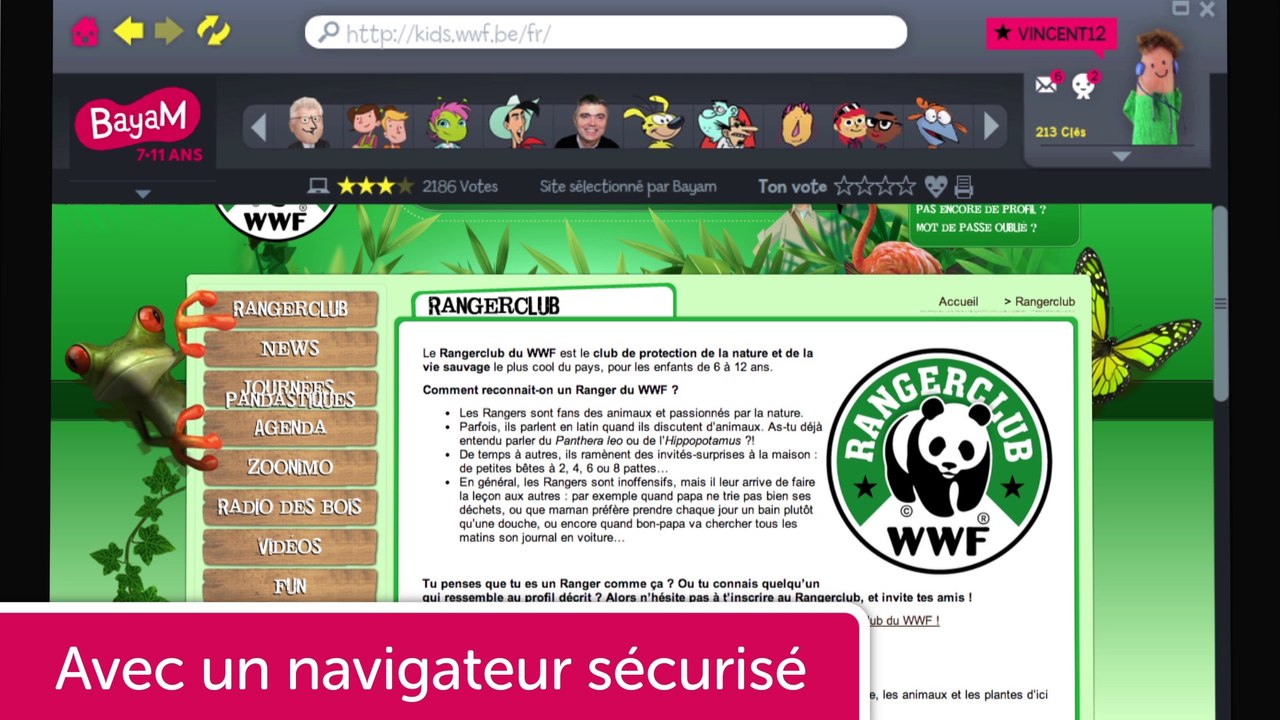 Bayam 7-11, le 1er navigateur ludique & éducatif des enfants!