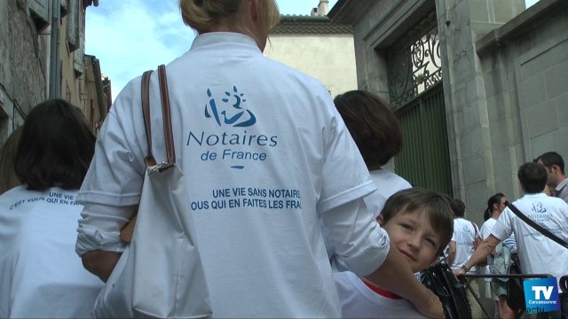 Les notaires ont manifesté devant la Préfecture de l'Aude à Carcassonne :