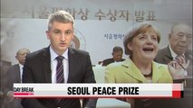 German Chancellor Angela Merkel wins Seoul Peace Prize