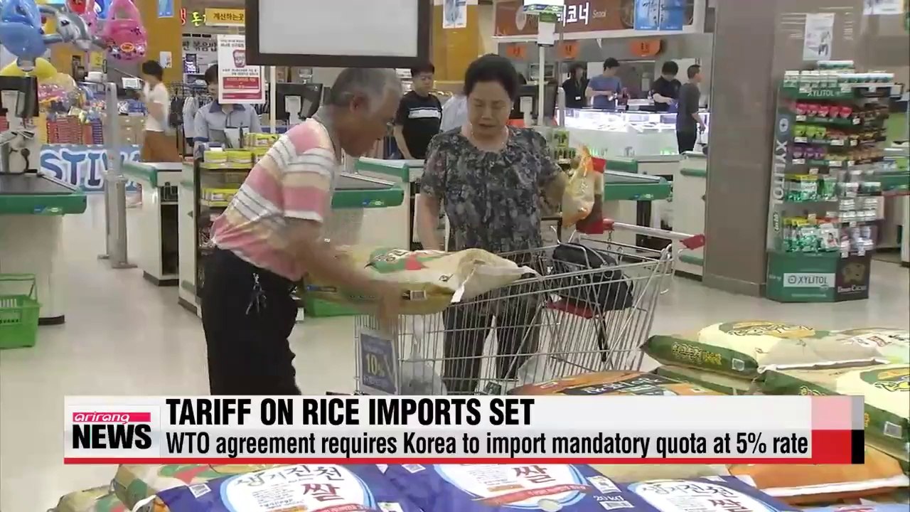 Korea sets 513p tariff on rice imports