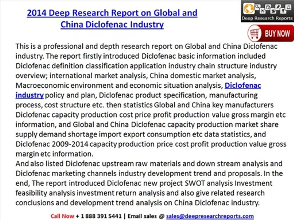 2014 Deep Research Report on Global and China Diclofenac Industry