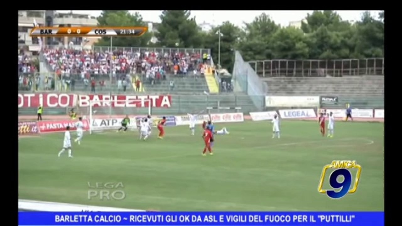 BARLETTA CALCIO | Ricevuti gli ok da Asl e Vigili del Fuoco per il "Puttilli"
