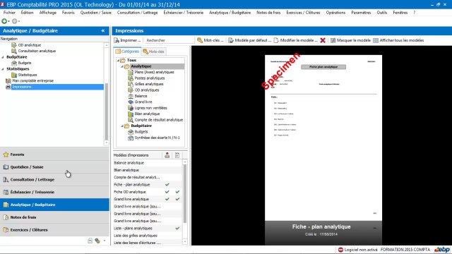 EBP Compta Pro 2015 : la comptabilite analytique