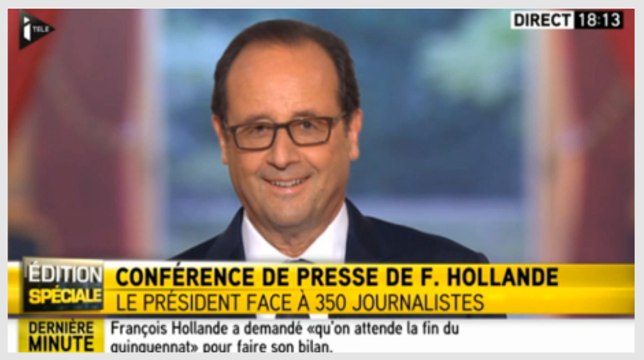 Hollande rattrapé par la pluie lors de sa conférence de presse